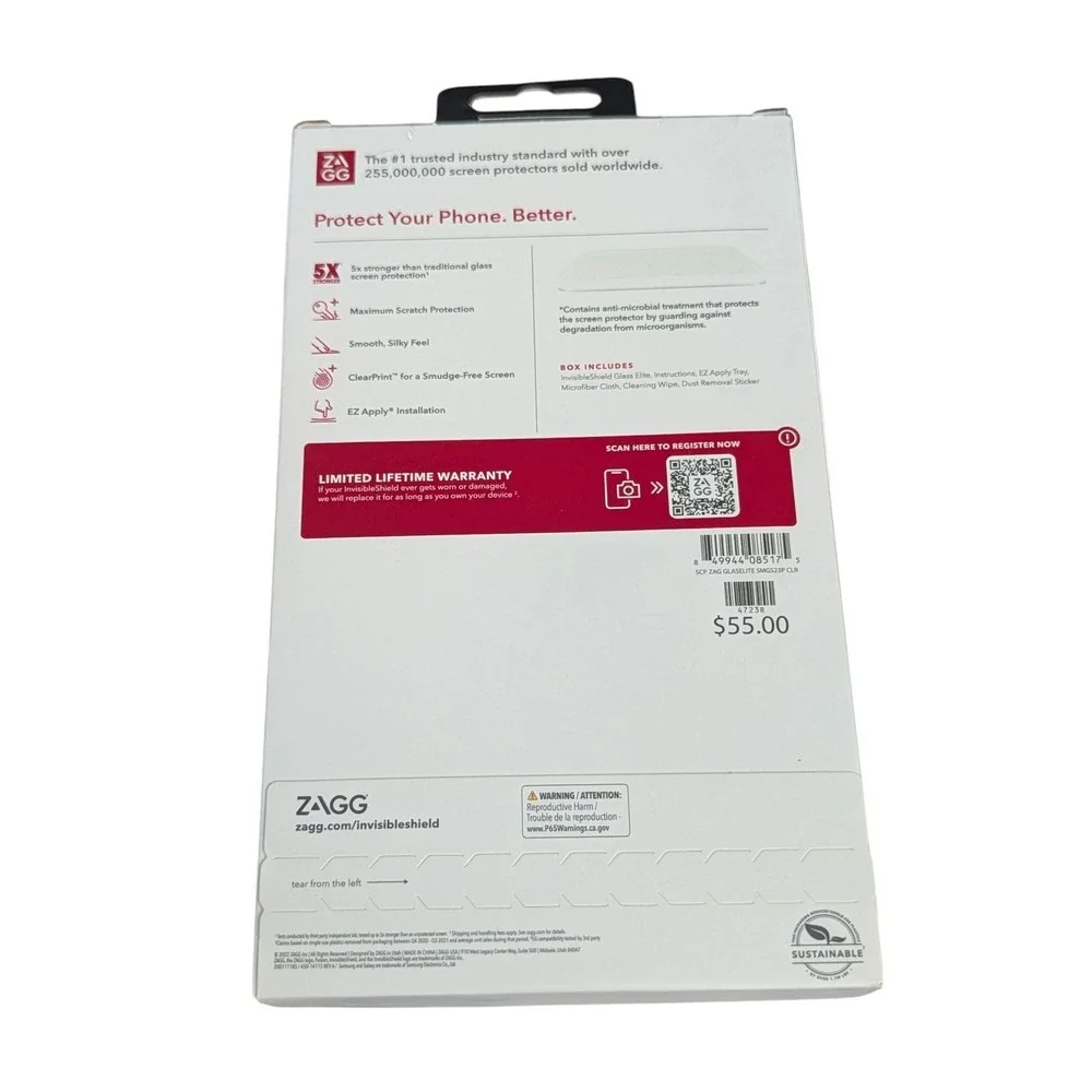 U7-N ZAGG Invisible Shied Glass Elite Screen Protector for‎ Samsung Galaxy S23+